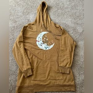 Moon graphic boho Hoodie / dress